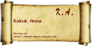 Kakuk Anna névjegykártya