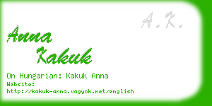 anna kakuk business card
